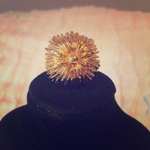 Vintage Monet signed Gold Fringe Adjustable Ring